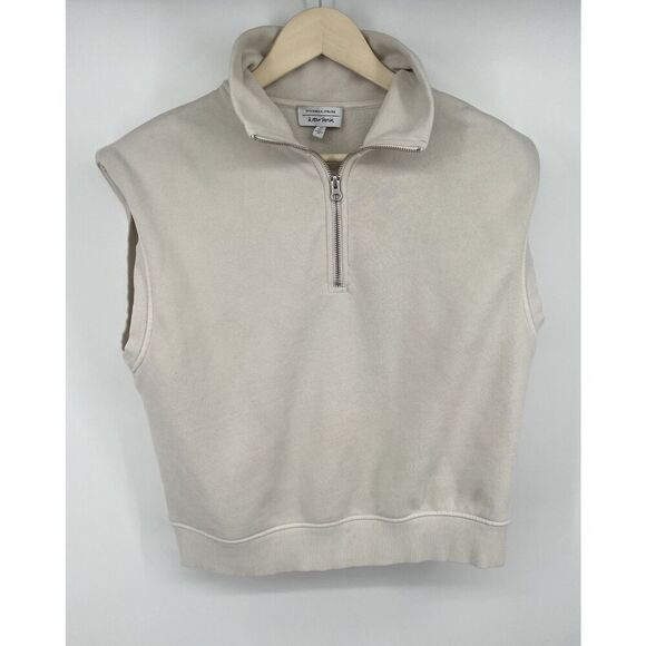 & Other Stories Stockholm Atelier Half-Zip Jersey Vest Ivory Cream Size Small - Picture 1 of 5
